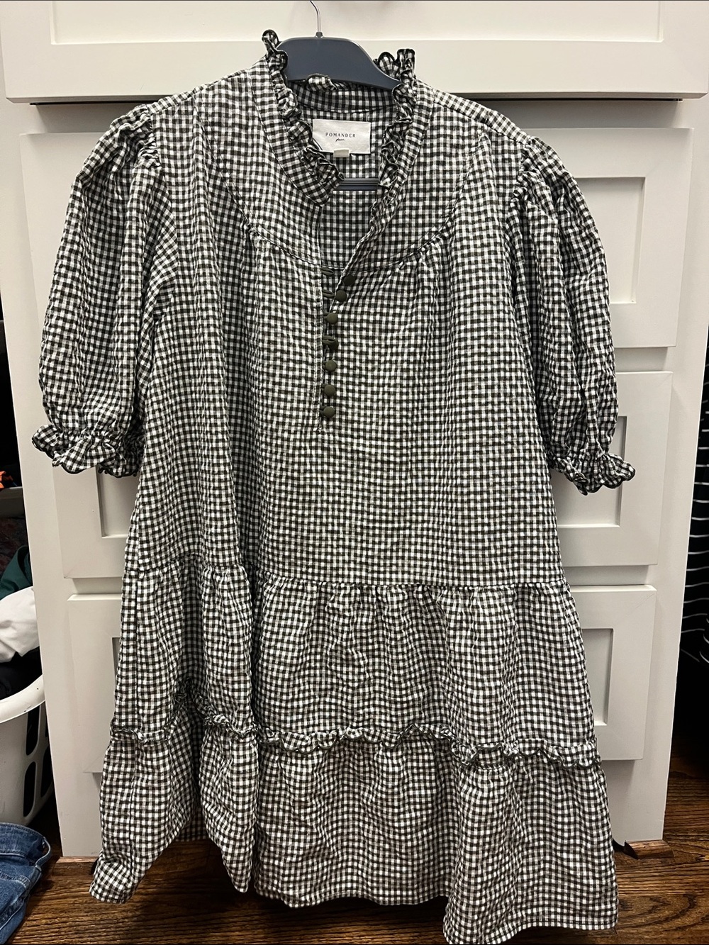 Tuckernuck Black & White Gingham Tiered Mini Dress
